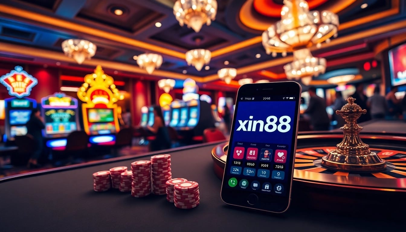 Experience the thrilling action at xin88's casino tables filled with excitement and vibrant gaming.