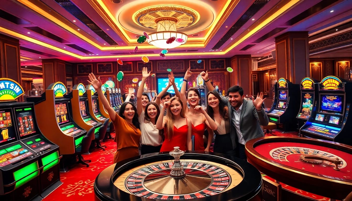 Winning players at a vibrant casino with diverse gaming options on https://hz88.life/ showcase excitement and action.