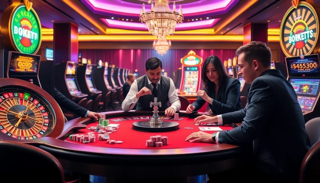 Players strategizing their bets at an OK365 virtual casino table filled with excitement.
