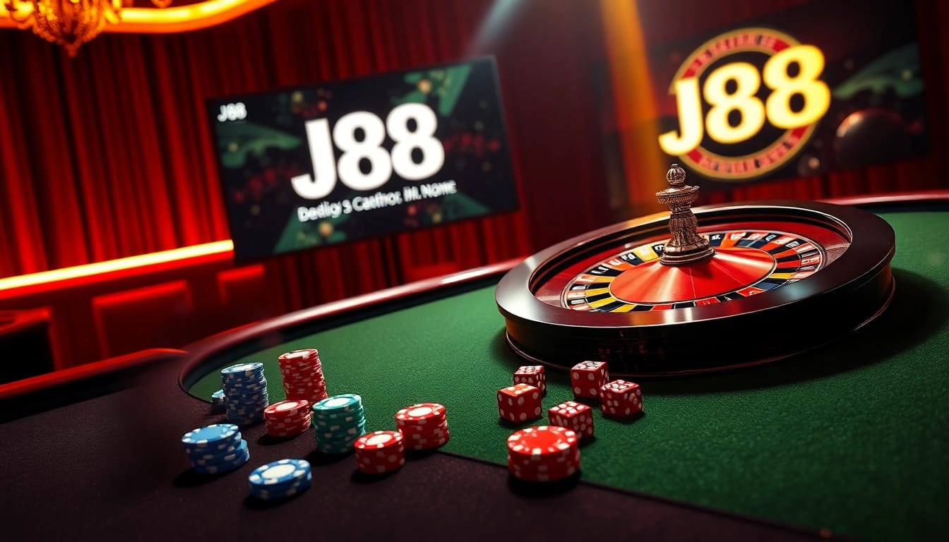 Experience the excitement of J88 casino gaming with vibrant tables and dynamic visuals.