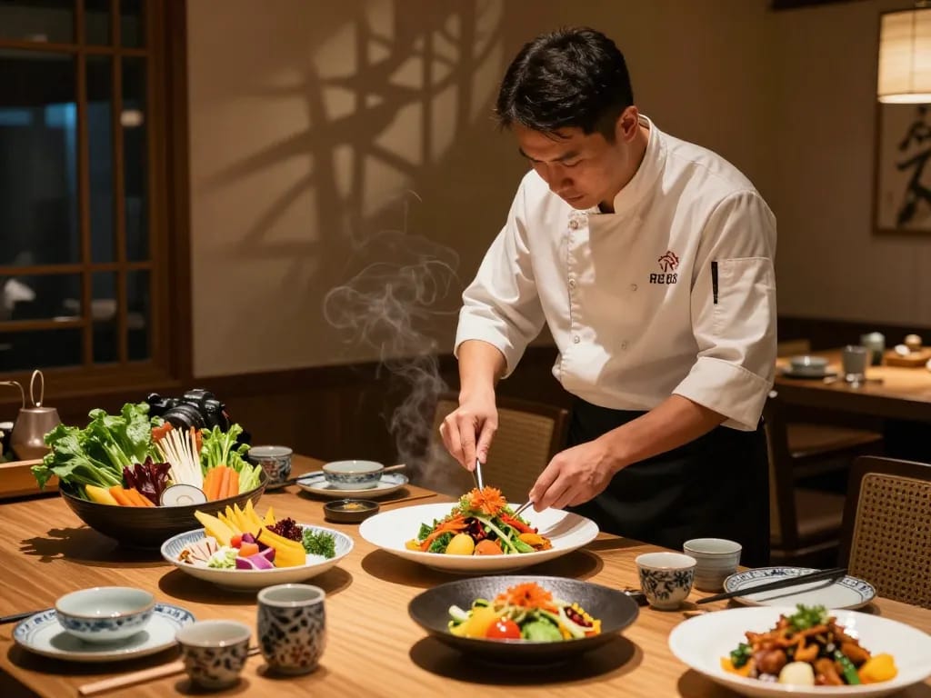 Delicious Asian cuisine being prepared at RED88 restaurant highlighting vibrant ingredients and cozy atmosphere.