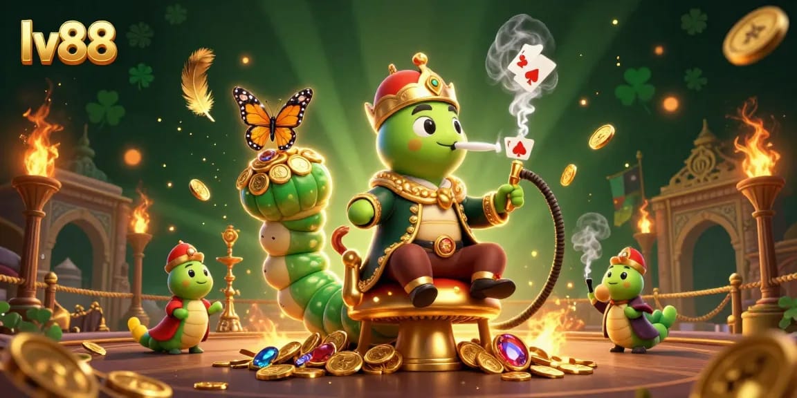 Engage in thrilling gameplay at lv88, a vibrant 3D illustration depicting a whimsical casino world.
