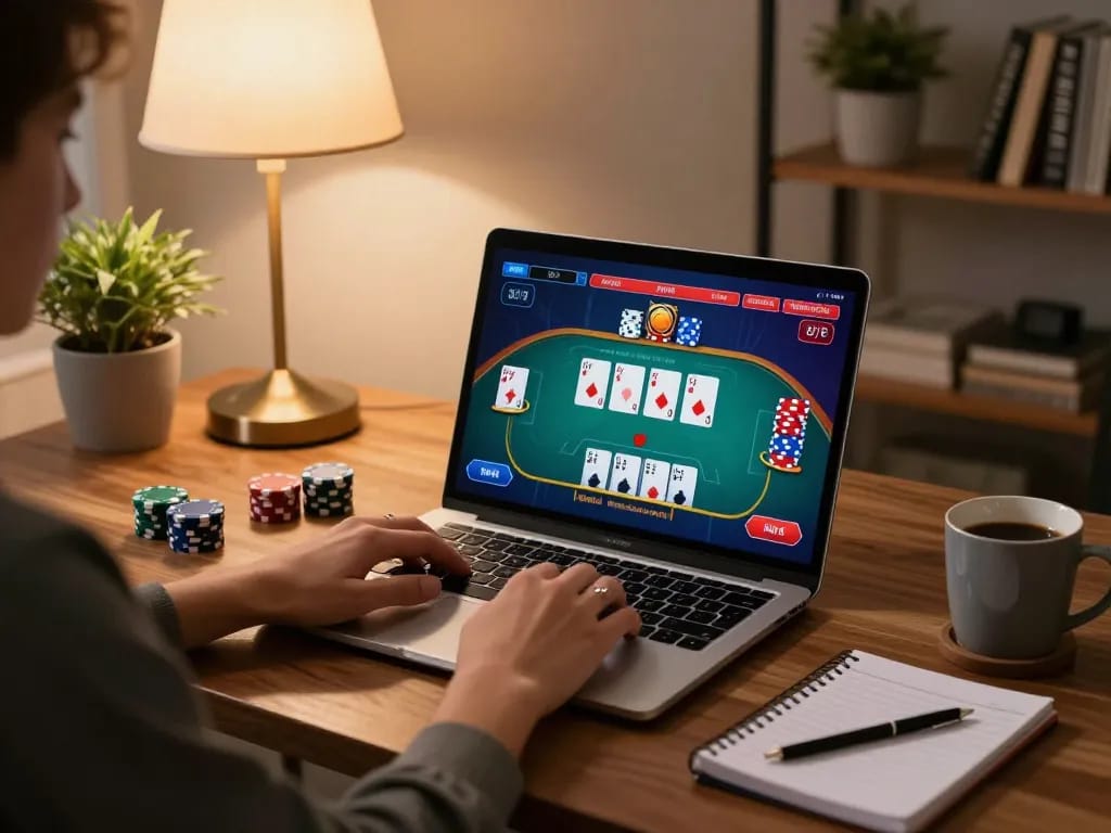 Engaging poker gameplay on five88bc online platform with vibrant interface showing cards and chips