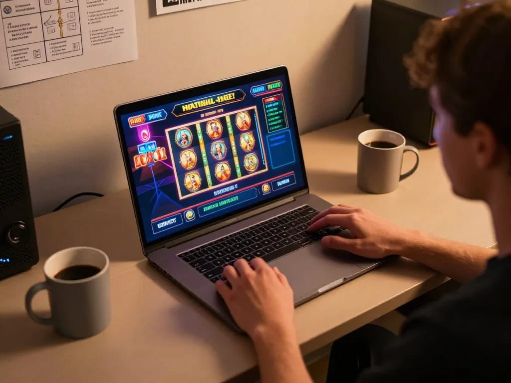 Engaging online slot gaming experience at topbet3 with vibrant graphics and strategy notes
