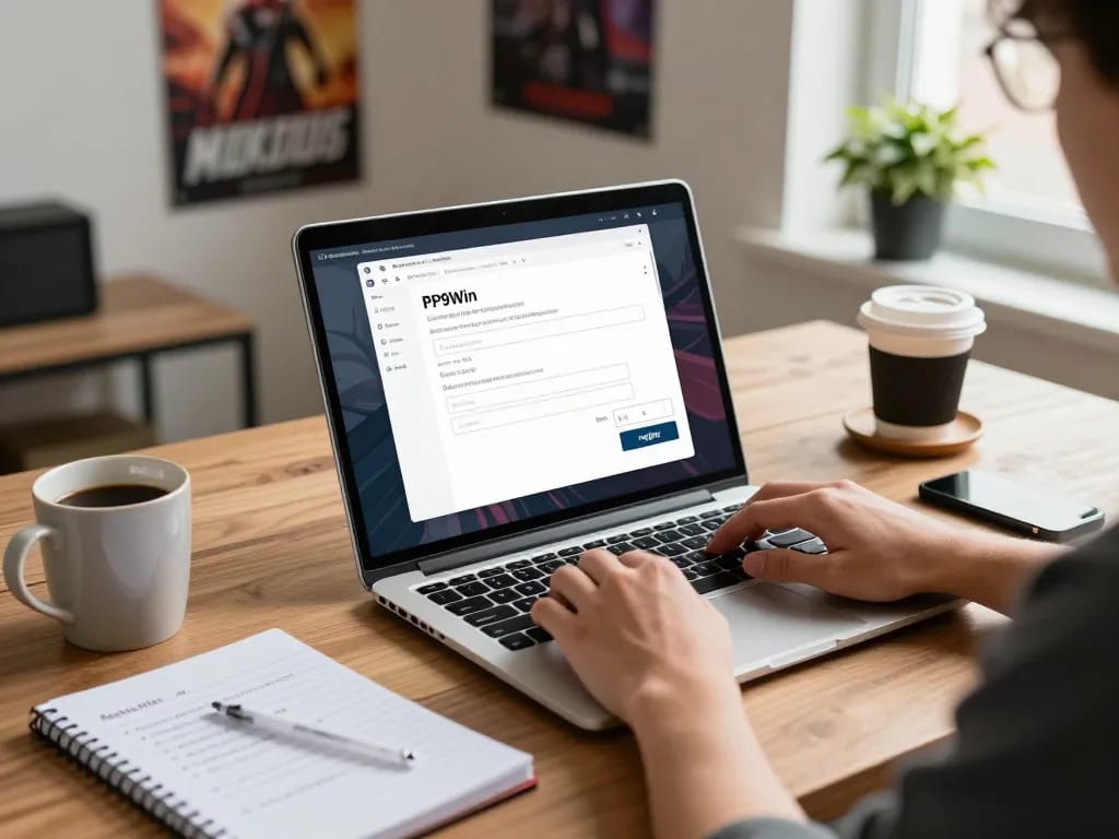 PP9Win Register process being completed on a laptop with a focus on user-friendly interface