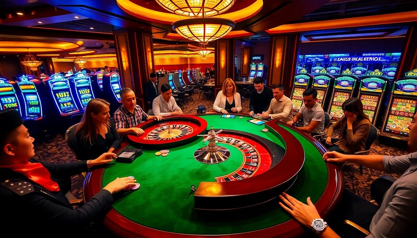 Sunwin players engage in thrilling roulette action at a vibrant casino table.