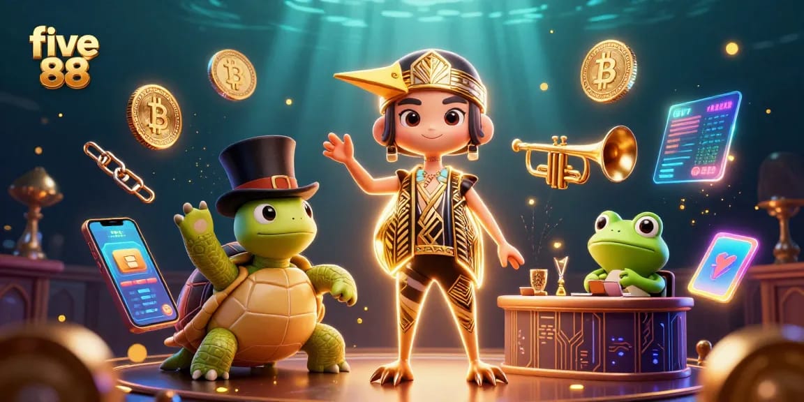 Engage in thrilling casino action with five 88 amidst dazzling 3D cartoon characters and rich game elements.