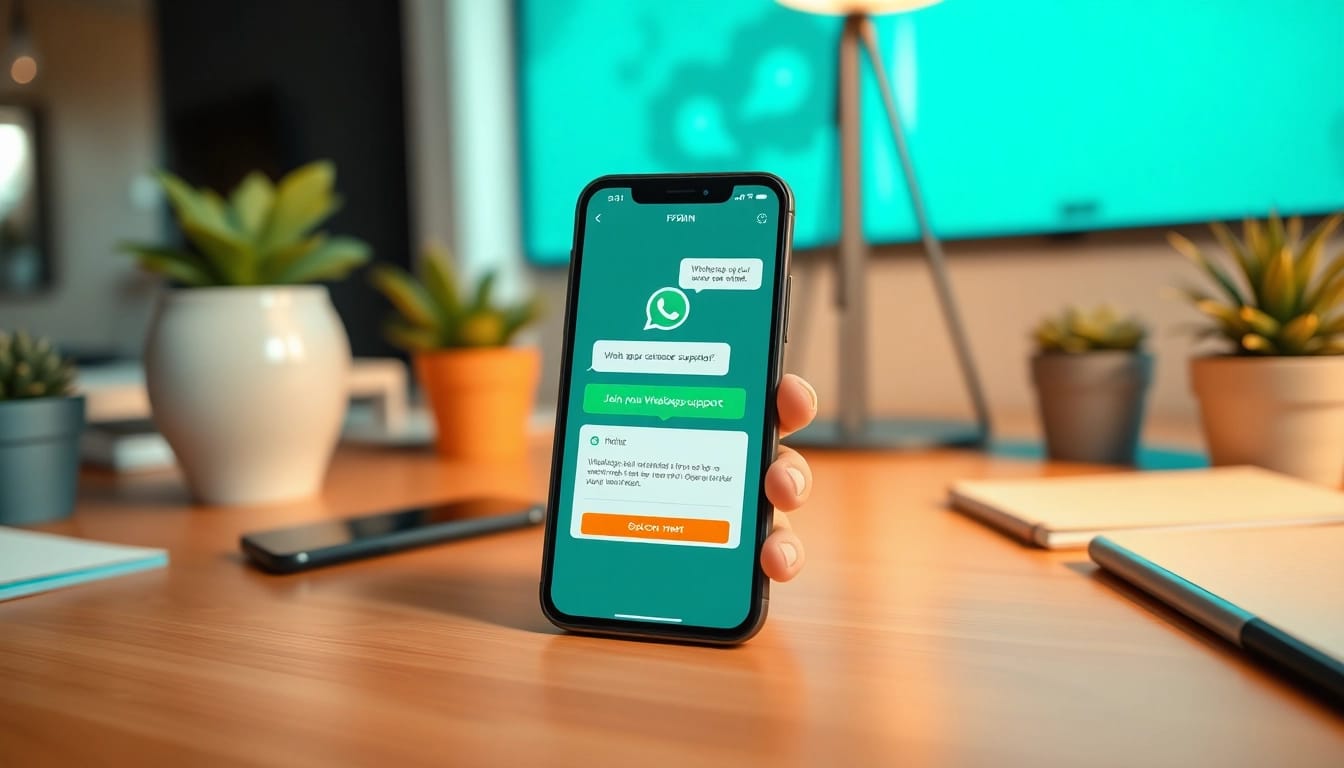Join PP9WIN PNG via WhatsApp customer support session on a smartphone
