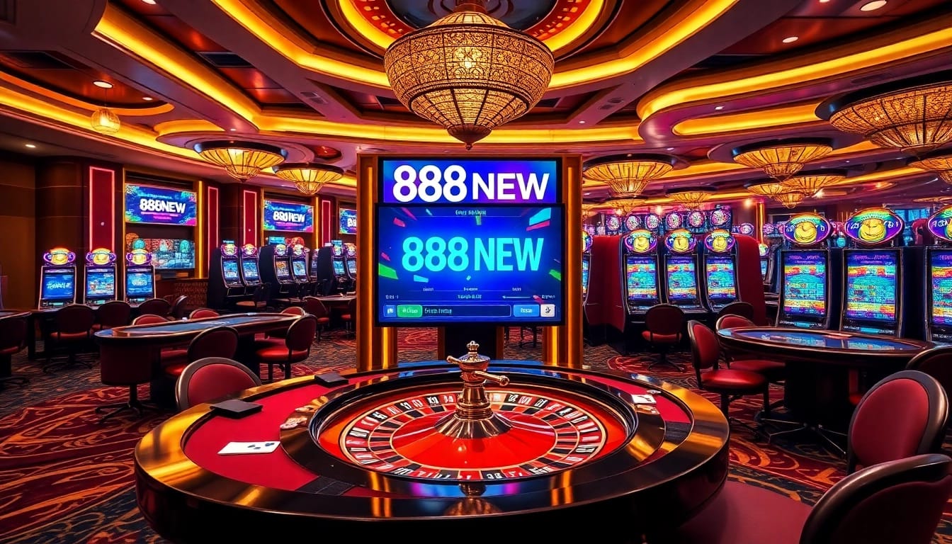 Experience the excitement of live betting at 888NEW's vibrant casino setting.