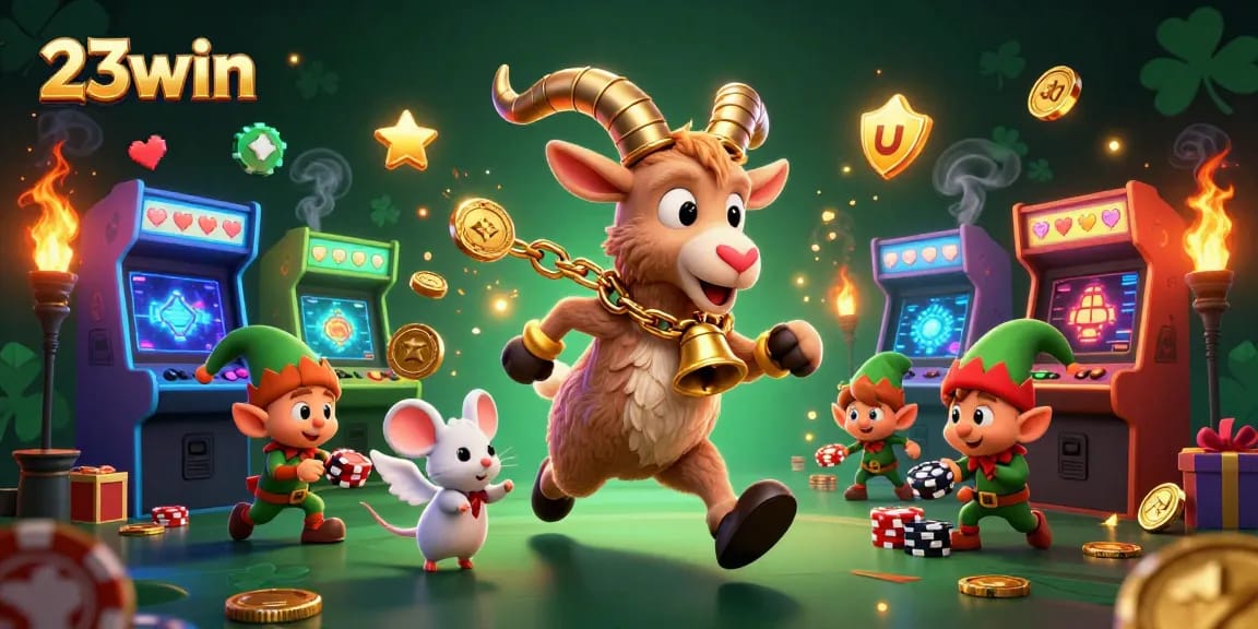 23win captures the excitement of a holiday-horror casino with energetic characters and thrilling game elements.