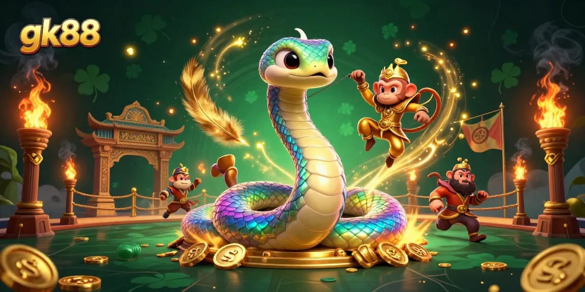 Engage with gk88's dynamic gambling scene featuring vibrant characters in action.