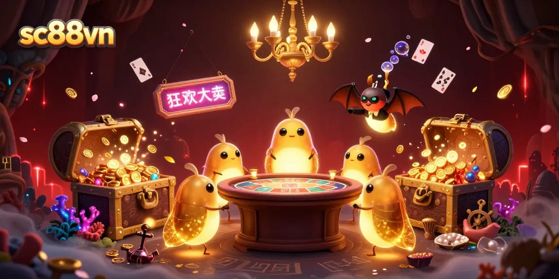Experience exciting gameplay at sc88vn as glowworms light up a cave casino with vibrant elements.