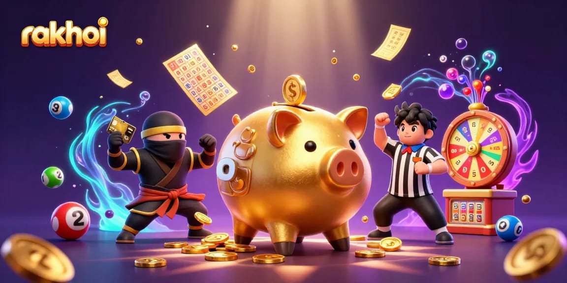 Experience excitement with rakhoi-themed gaming as characters compete in a lively casino scene.
