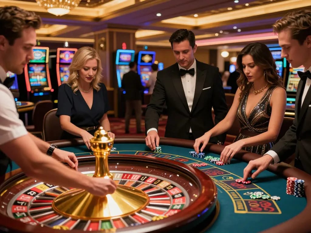 Exciting roulette gameplay at TX88 with dynamic scene featuring players placing bets and the wheel spinning, all at the Link Tx88 chính thức.
