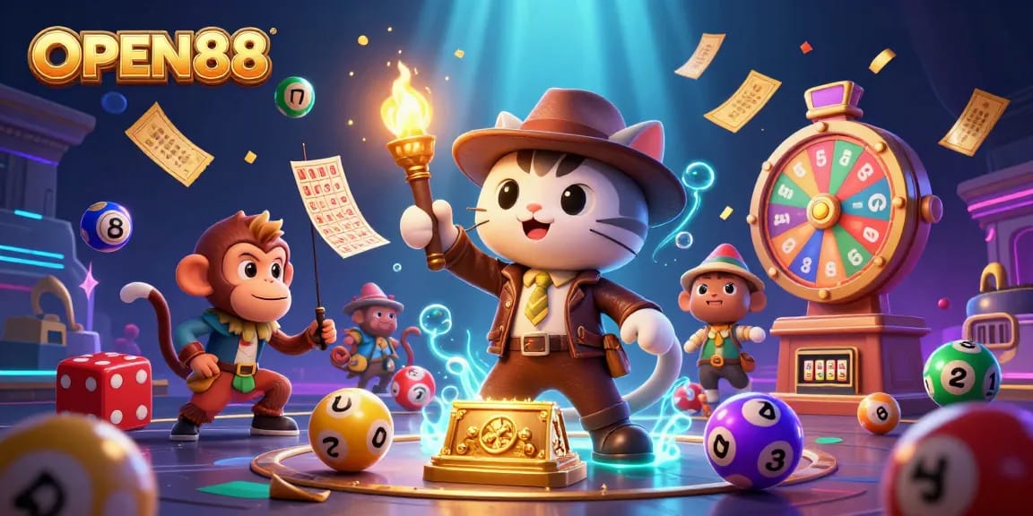 Engage with OPEN88's dynamic casino adventure through vibrant colors, games, and thrilling visuals.
