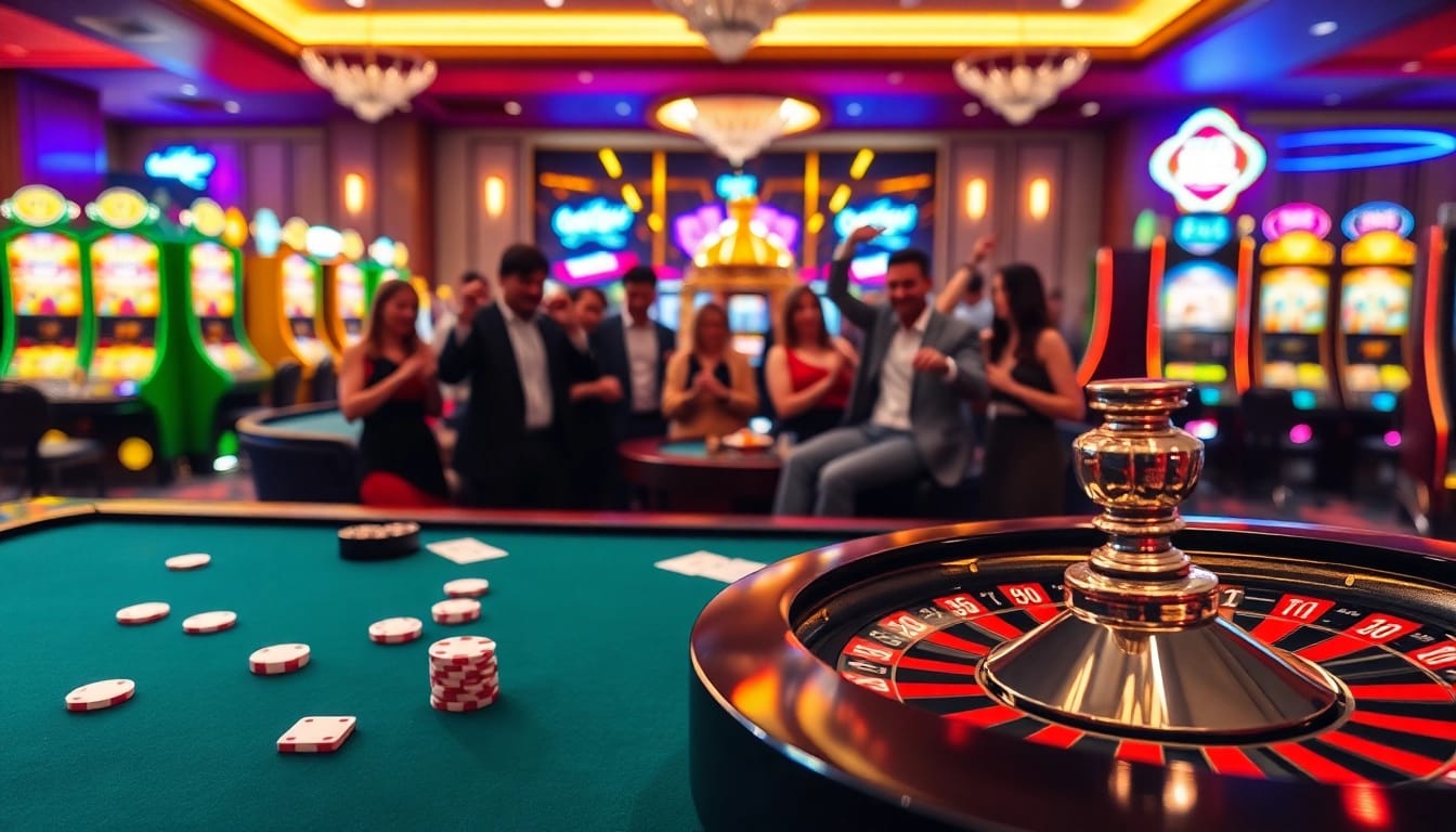 Experience thrilling gameplay at UK88, showcasing vibrant casino tables and exciting gaming action.