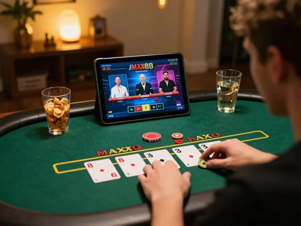 Experience thrilling live baccarat gameplay on max88s with real-time dealer interaction from home