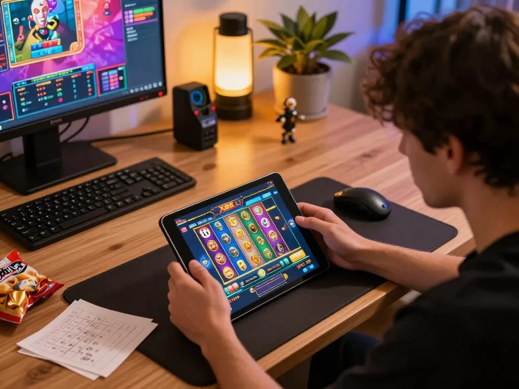 X88 game vibrant online gaming setup with player engaged in gameplay