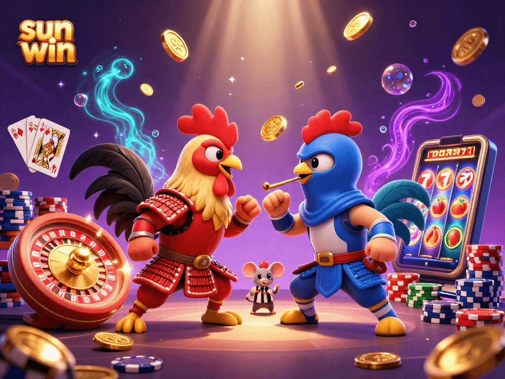 Experience the thrill of sun win with fighting roosters, roulette, and sparkling winnings!