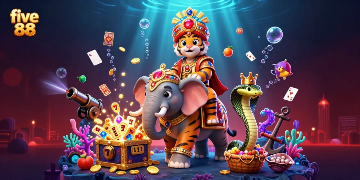 Experience thrilling gameplay with five 88 in a vibrant, jewel-encrusted casino adventure.