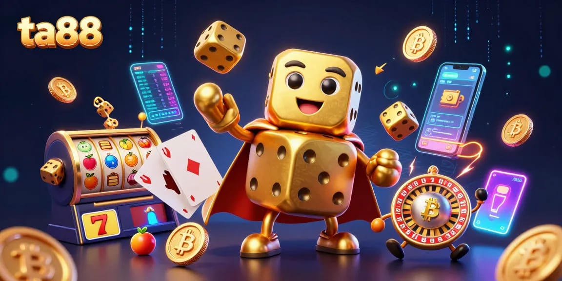 Experience thrilling games at ta88 as the golden dice golem juggles luck!