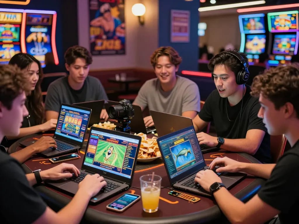 Exciting online gaming atmosphere at https://zx88.nl/ with friends engaging in multiple betting games.