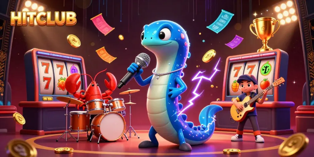 Experience the excitement of HITCLUB's underwater casino with vibrant characters and dynamic slot elements.