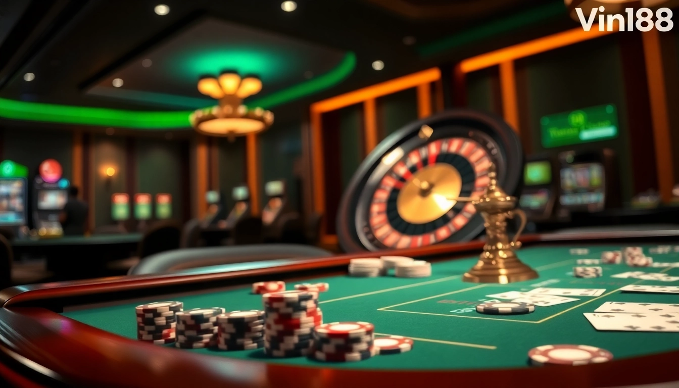 Experience the luxurious atmosphere of vin88 trang chủ with exciting casino gaming and betting activities.