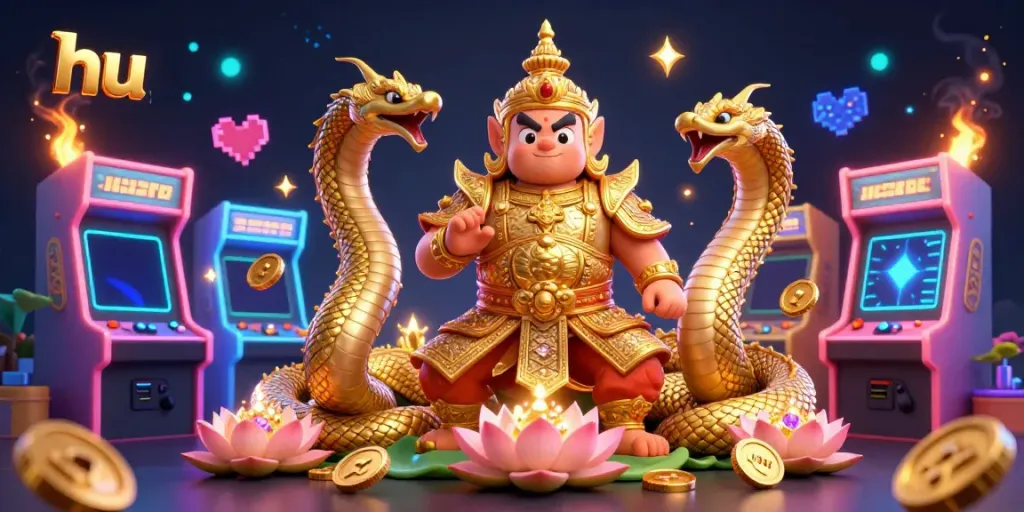 Engage with hu's thrilling 3D gaming experience featuring vibrant characters and dynamic casino elements.