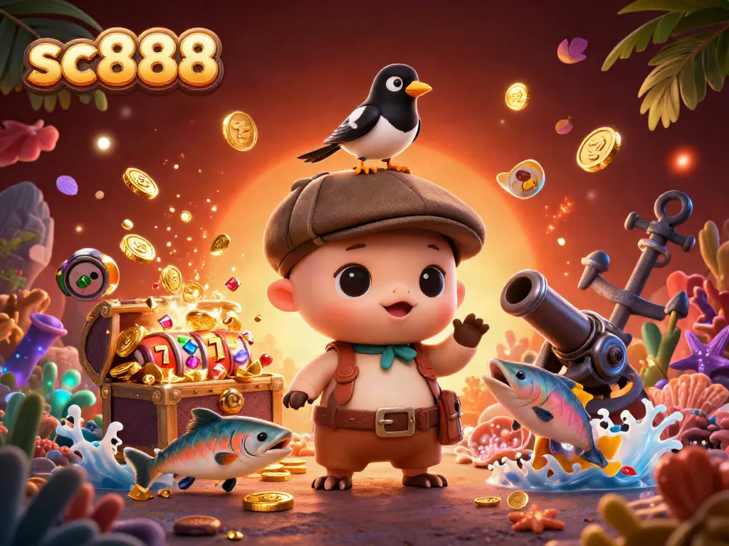 Engage in thrilling games at sc888 with vibrant casino-themed characters and dynamic elements.