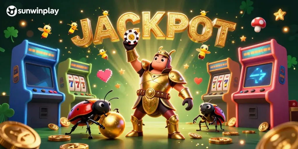 Engage with sunwinplay's vibrant gambling experience embodied by cheerful beetle characters.