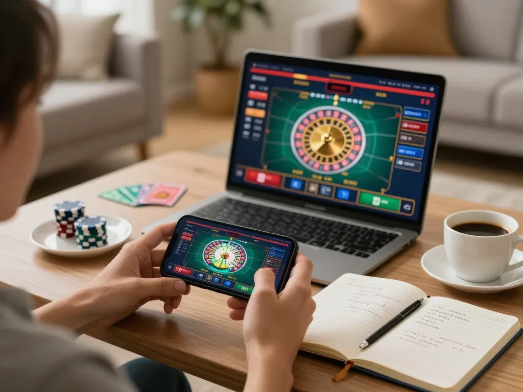 Engaging in lc88 best mobile casino gaming with exciting roulette action on smartphone.