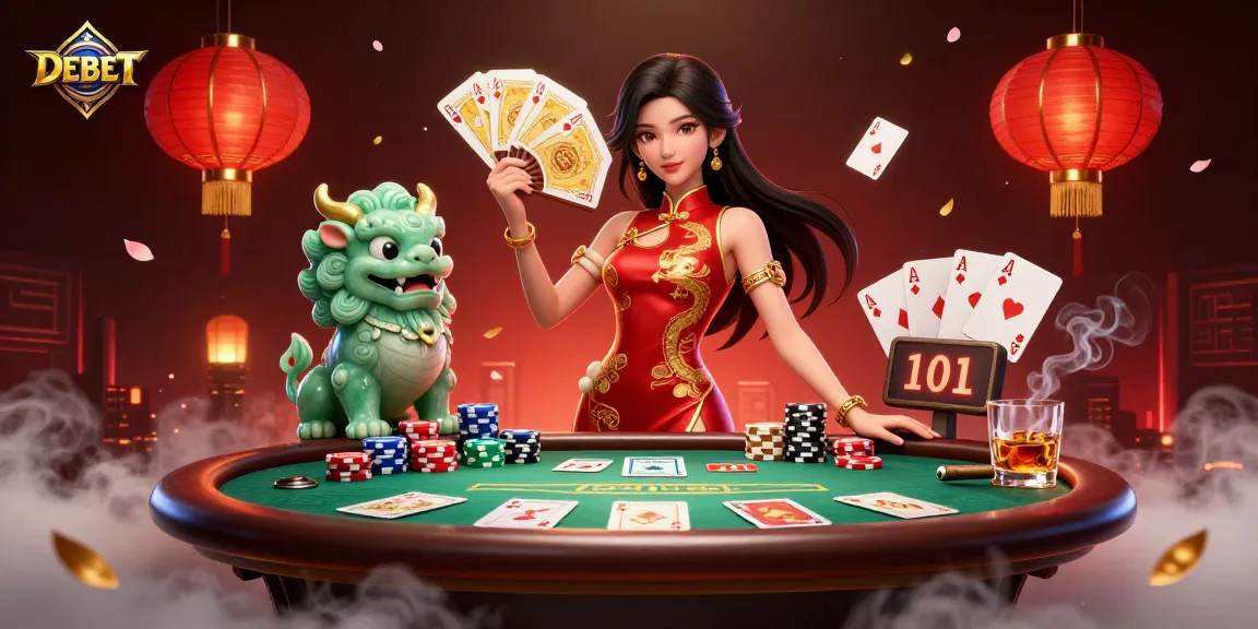 Experience the thrill of gaming at DEBET with a vibrant casino scene featuring a stylish woman and rich gaming elements.