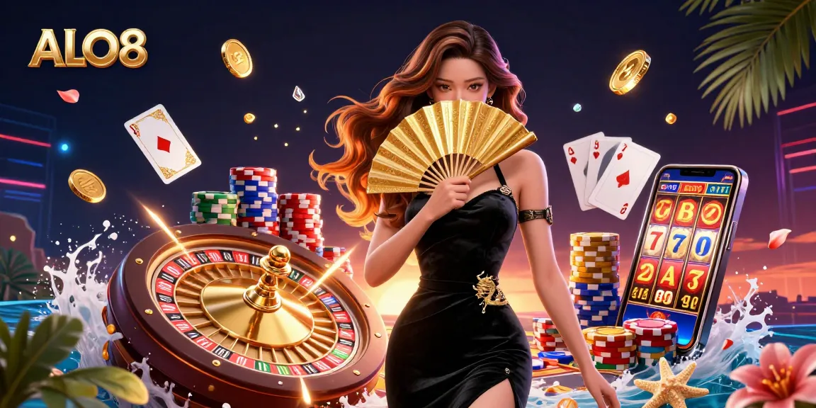 Experience the vibrant atmosphere of ALO8 with casino elements enhancing the excitement of gameplay.