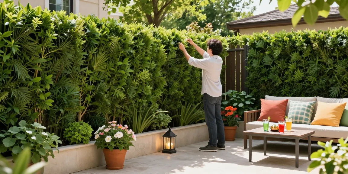 Premium kunsthekken van Leafely.nl transformeren een thuis tuin in een weelderige, onderhoudsvrije oase.