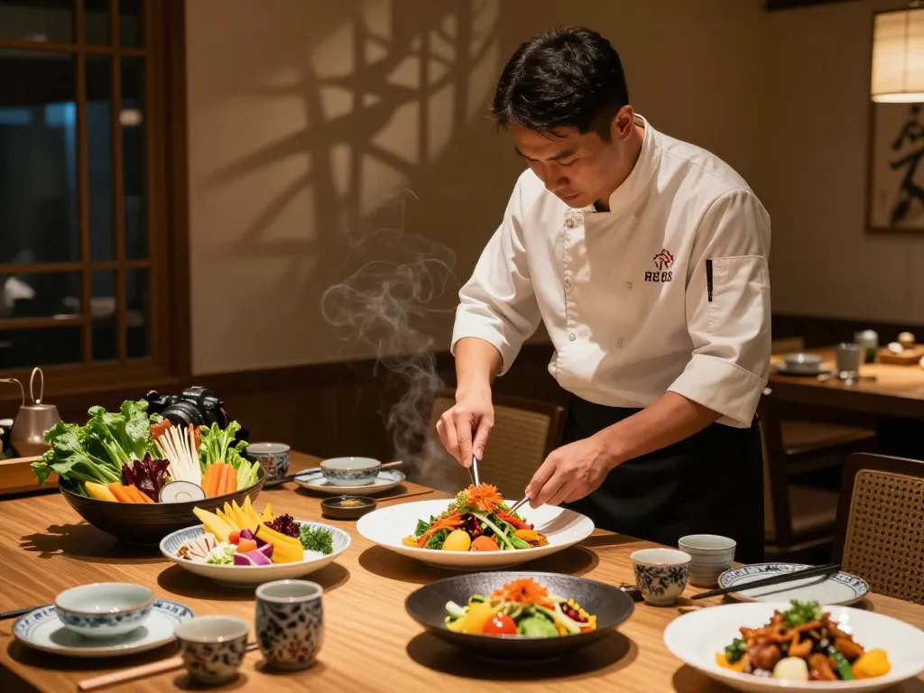 Delicious Asian cuisine being prepared at RED88 restaurant highlighting vibrant ingredients and cozy atmosphere.