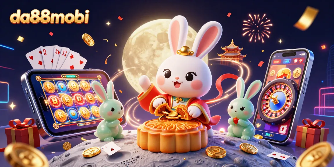 Play the exciting games at da88mobi with immersive 3D casino elements and vibrant illustrations.