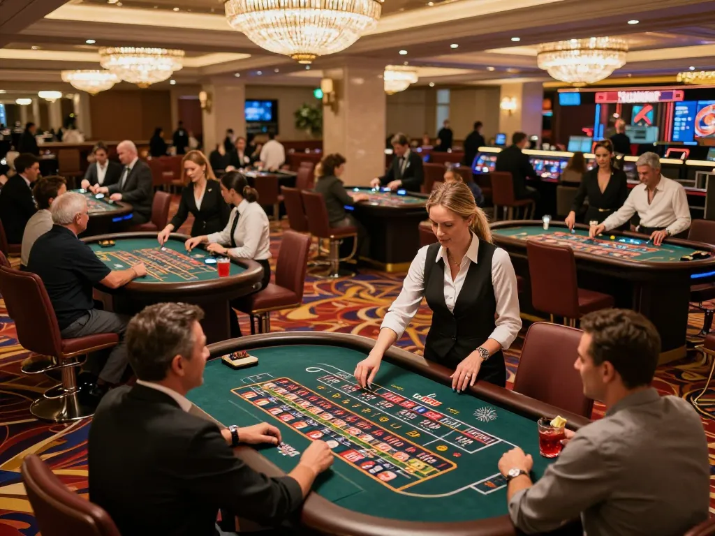 Players engaging at the roulette tables in S666 casino, excitement and strategy visible in their actions.