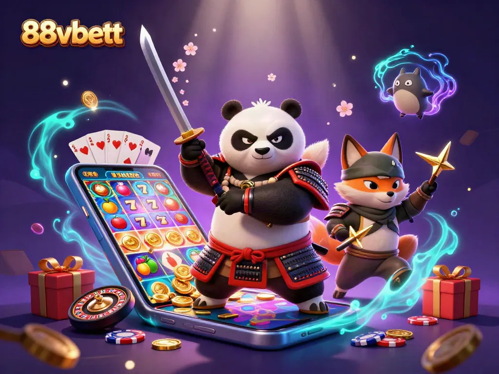Experience thrilling gameplay at 88vbett with a vibrant 3D casino scene featuring animated characters.