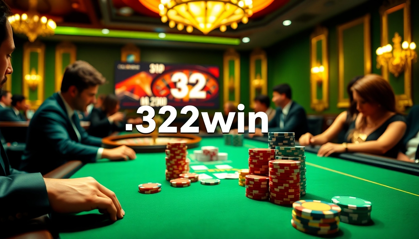 Engage in thrilling casino action at https://32win.free/, featuring vibrant poker tables and a spinning roulette wheel.