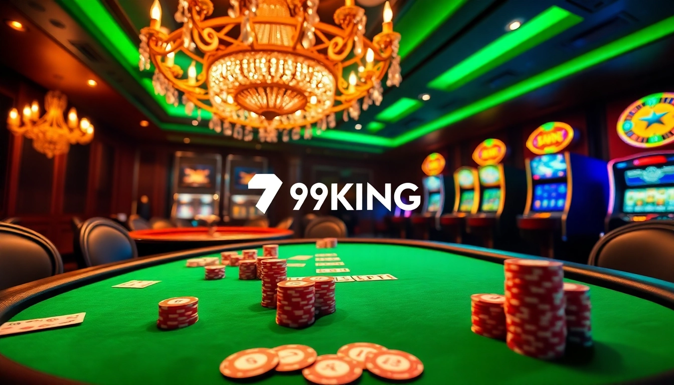 79KING poker game featuring vibrant chips and cards in an exciting casino atmosphere.