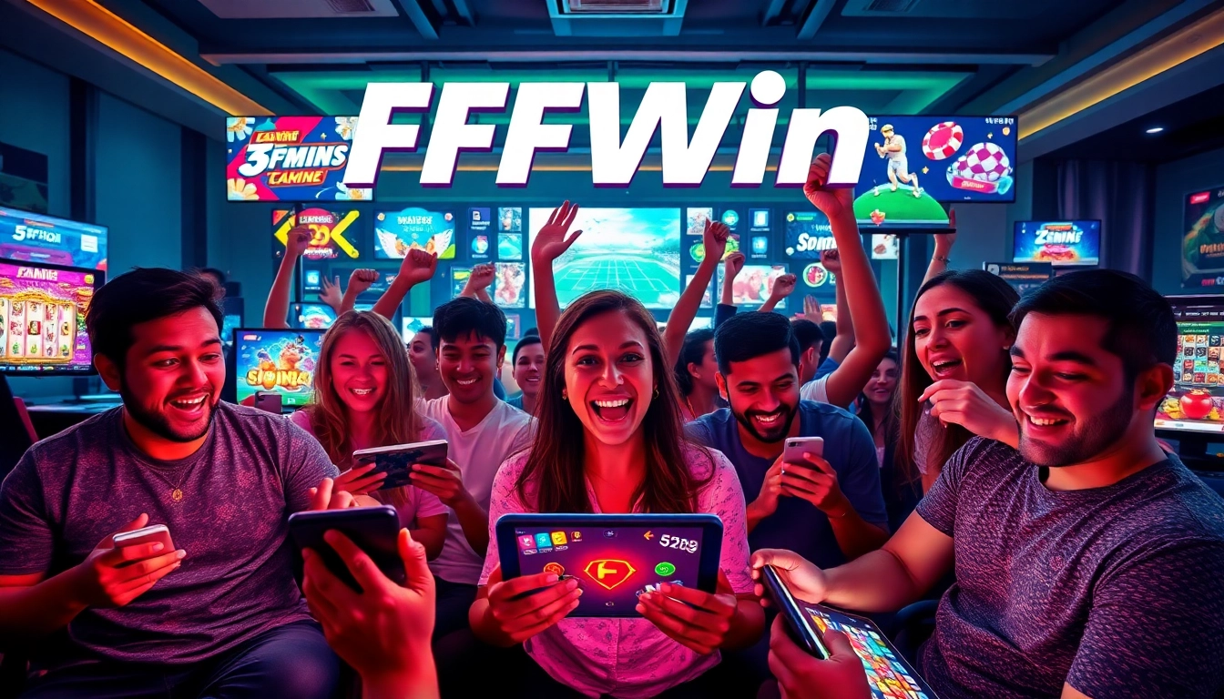 Engaging players enjoying diverse gaming experiences on FFWin's platform, showcasing excitement and interaction.