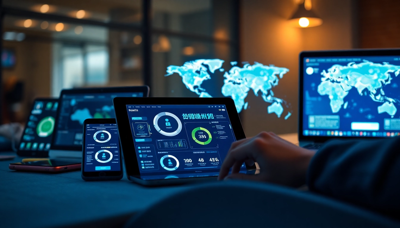 快连官网展示了多个设备上的现代网络加速解决方案，具有全球连接元素。